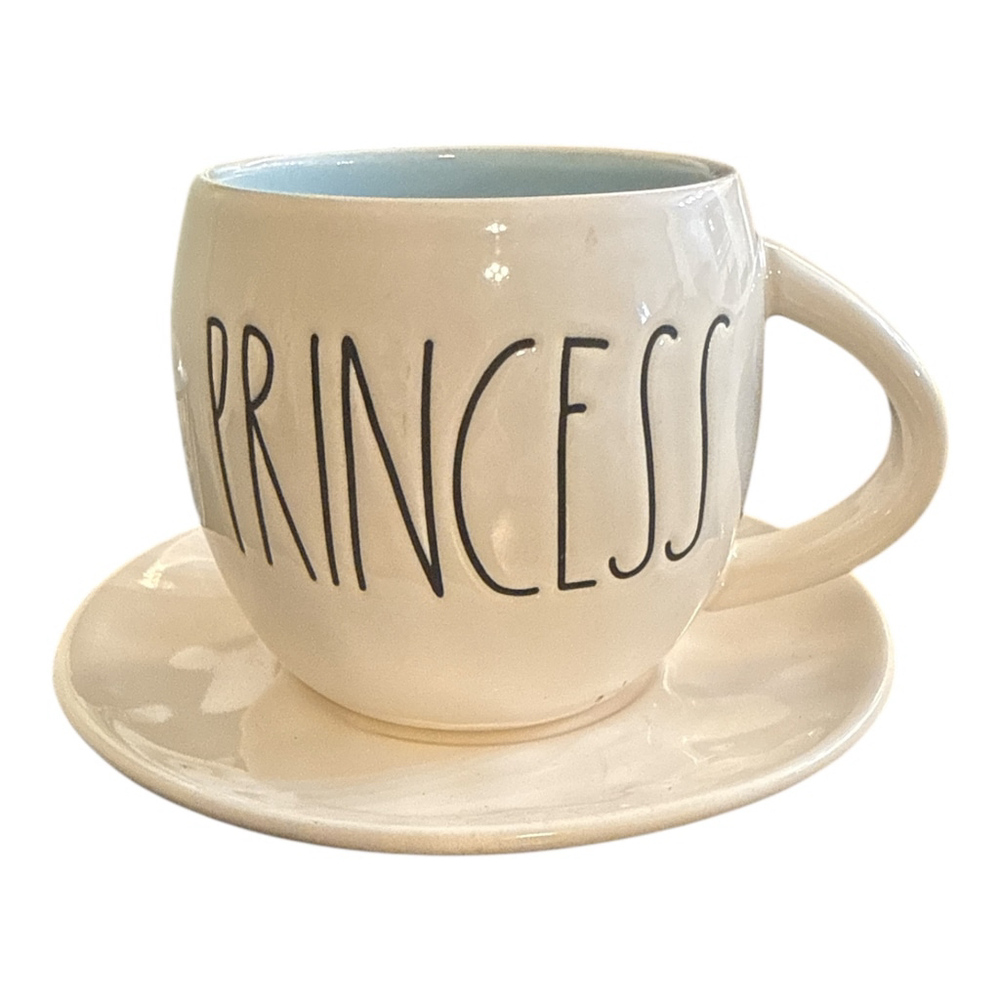 Rae Dunn Cup and Saucer 16 oz Princess Mug